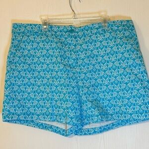 Crown & Ivy Blue and White Shorts With Elephant Print
